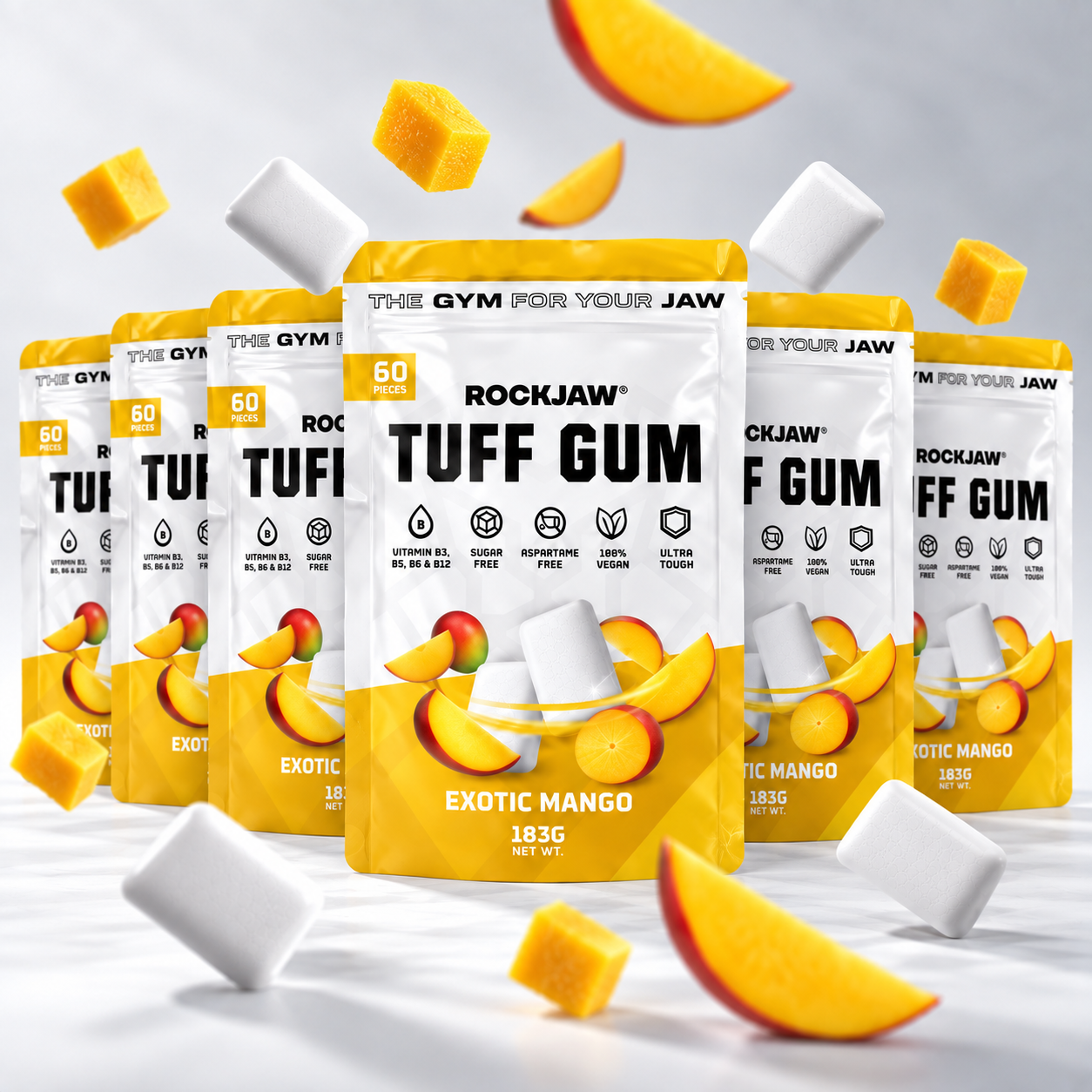 Tuff Gum + B Vitamins | Premium Ultra-Tough Jawline Gum | 60 Pieces